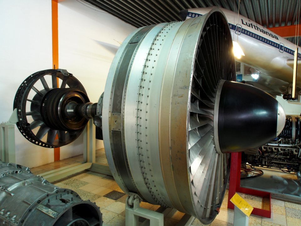 Pratt & Whitney JT9D (1969) used in Boeing 747 at Flugausstellung Hermeskeil, pic1