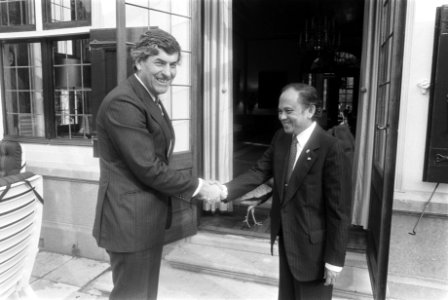 Premier Lubbers schudt de hand van minister Habibie, Bestanddeelnr 932-6152