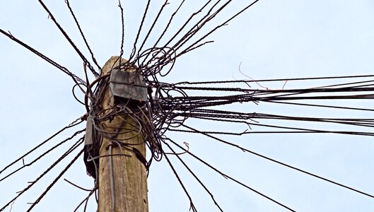 Wire communication tangle photo