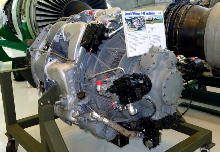 Pratt & Whitney J-48 jet engine, 1948 - Evergreen Aviation & Space Museum - McMinnville, Oregon - DSC00879