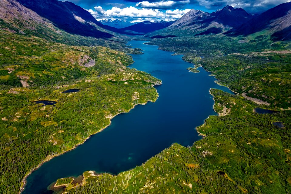 Aerial view mountains landscape