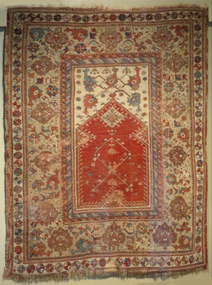 Prayer carpet from Turkey, early 19th century, wool, Honolulu Museum of Art