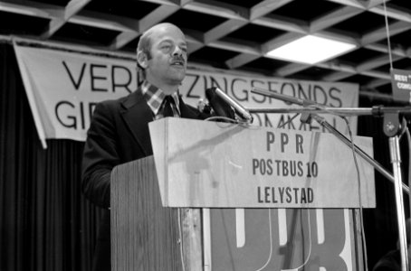 PPR-congres in Utrecht PPR-fractieleider Bas de Gaay Fortman tijdens zijn toesp, Bestanddeelnr 928-8828