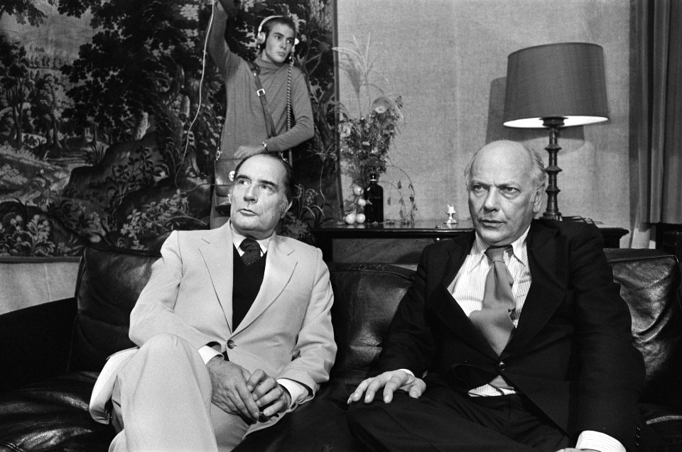 Premier Den Uyl (r) ontvangt de Franse socialistenleider François Mitterrand op , Bestanddeelnr 928-8064