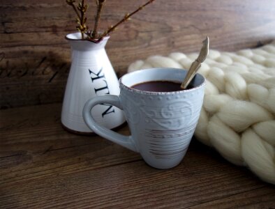 Warm hot chocolate drink