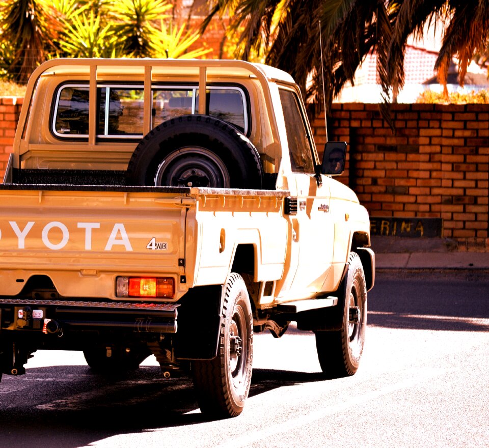 Road land cruiser on the road