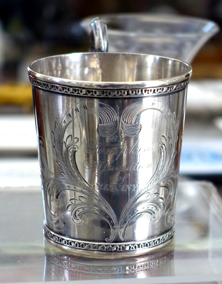 Presentation chalice, Town and Witherell silversmiths, Montpelier VT, active from 1838-1845, silver - Bennington Museum - Bennington, VT - DSC08699