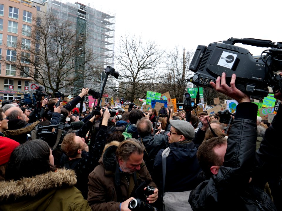 Press at the FridaysForFuture demonstration Berlin 29-03-2019 10
