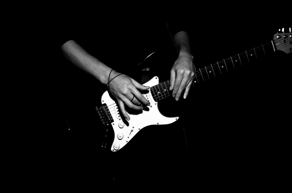Monochrome black musician