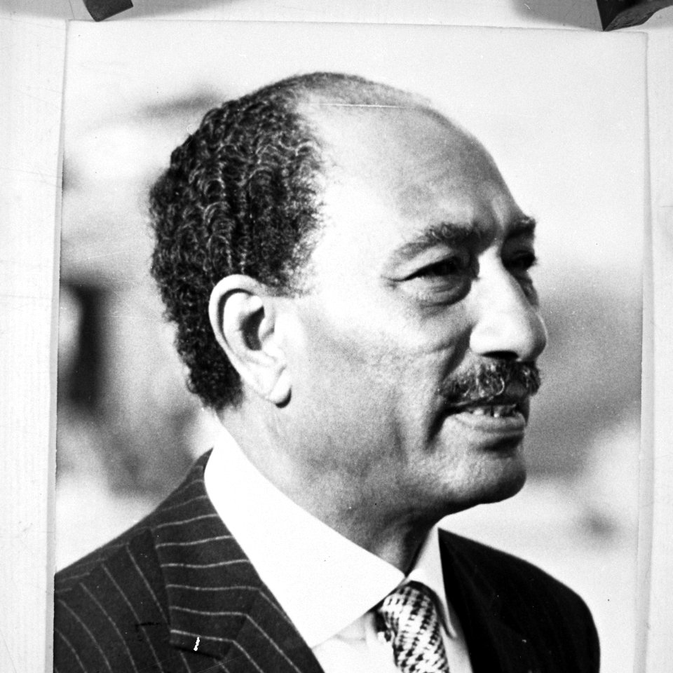 President Sadat van Egypte, kop, Bestanddeelnr 931-5437