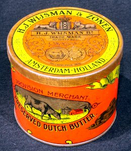 Preserved Dutch Buuter tin, Provision Merchant, HJ Wijsman & Zonen, Amsterdam, foto1