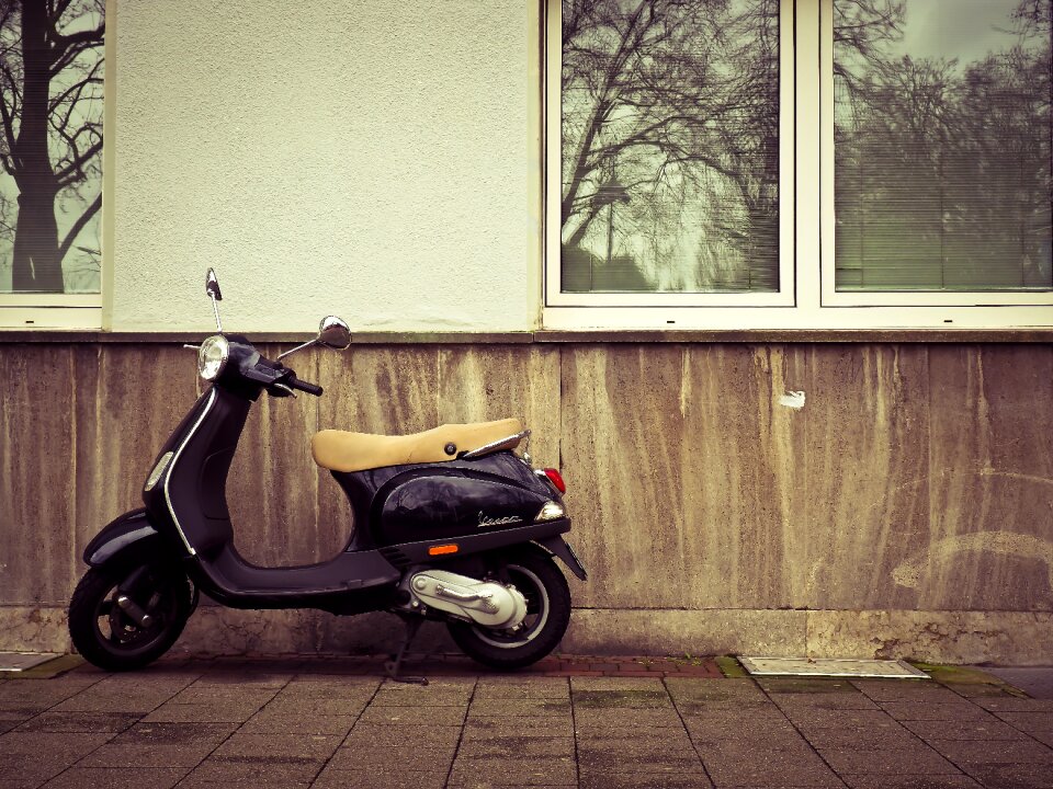 Motorcycle vespa two wheeled vehicle