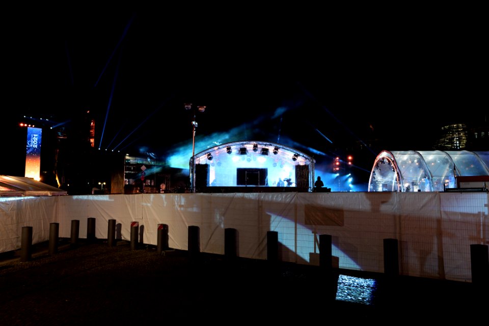 Preparation of ZDF new year TV show at Brandenburg gate 2020-12-30 17