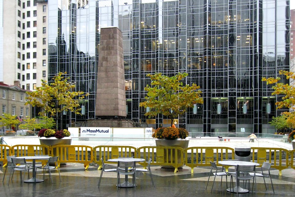 Preparing the Skating Rink, PPG Place, Pittsburgh, 2019-10-31, 02