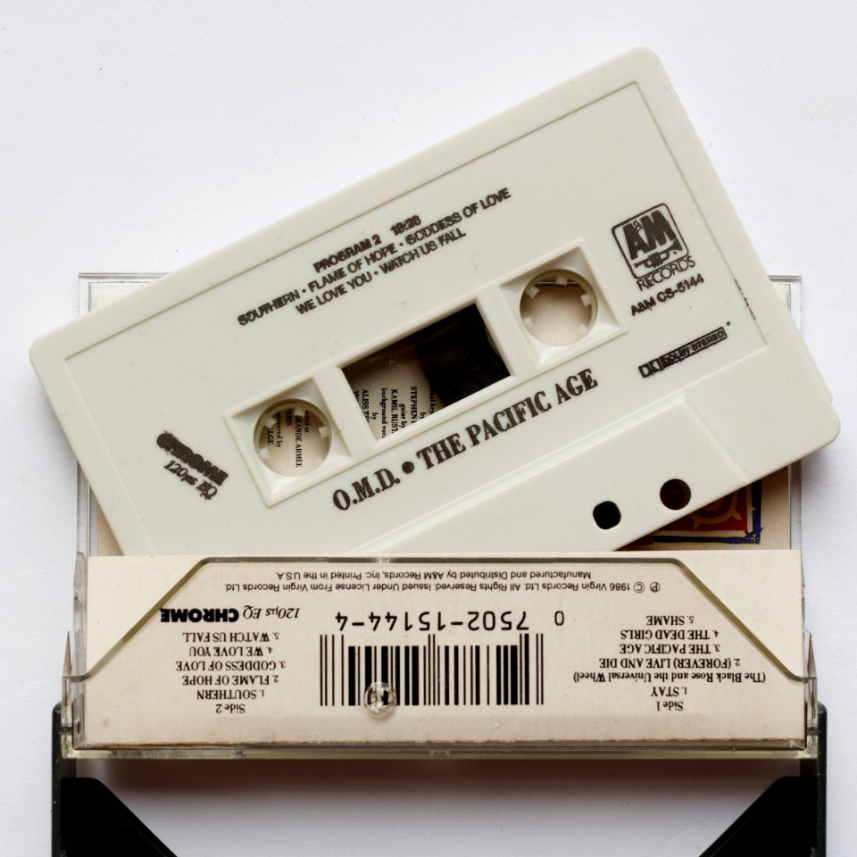 Prerecorded cassette (OMD - The Pacific Age) with Chrome-120us marking 02