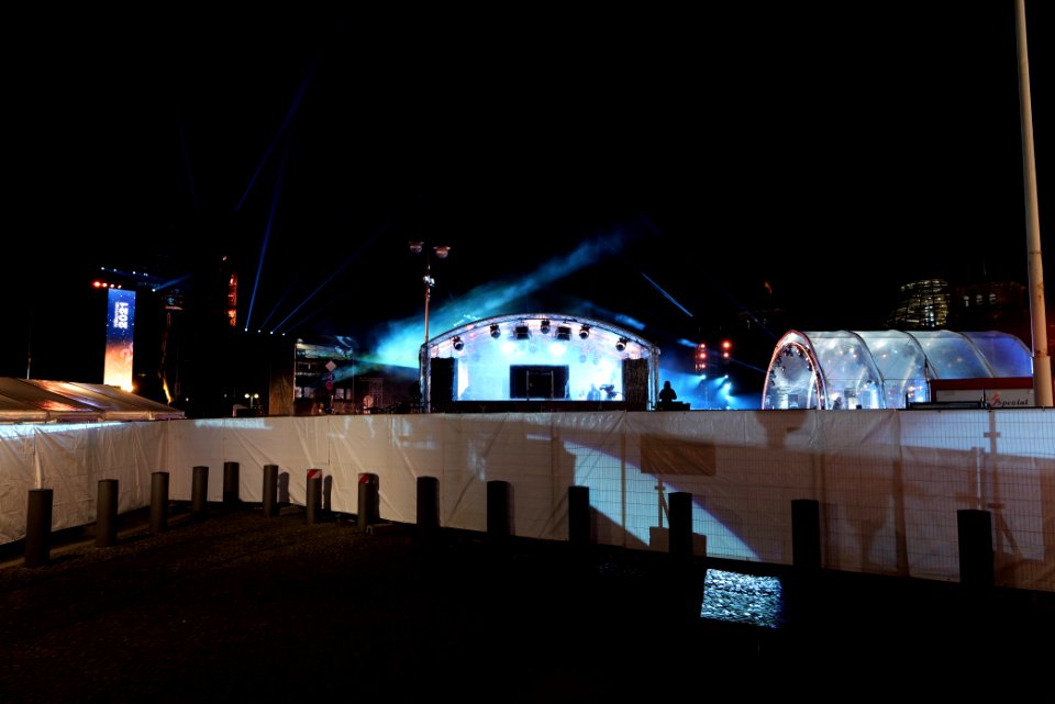 Preparation of ZDF new year TV show at Brandenburg gate 2020-12-30 16