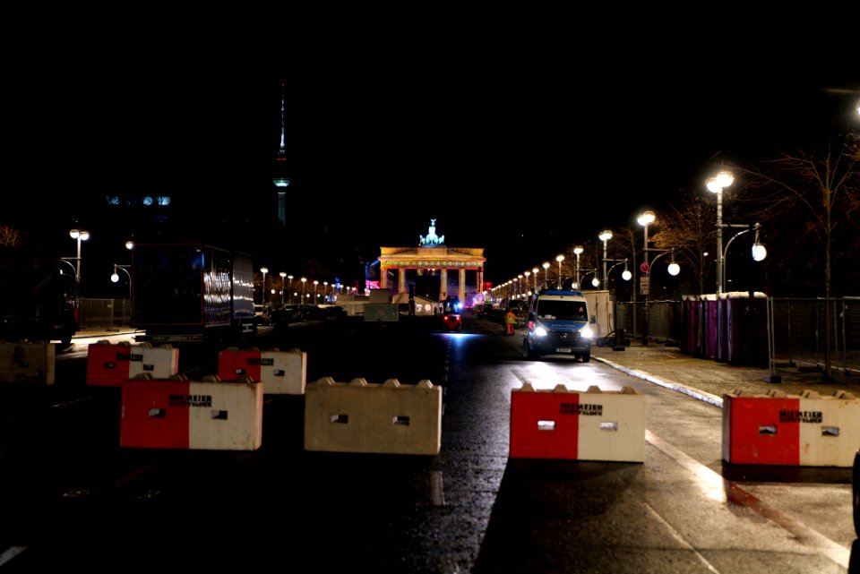 Preparation of ZDF new year TV show at Brandenburg gate 2020-12-30 26