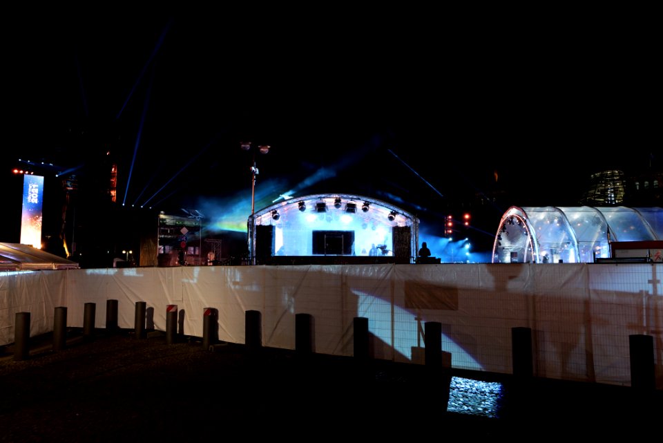 Preparation of ZDF new year TV show at Brandenburg gate 2020-12-30 15