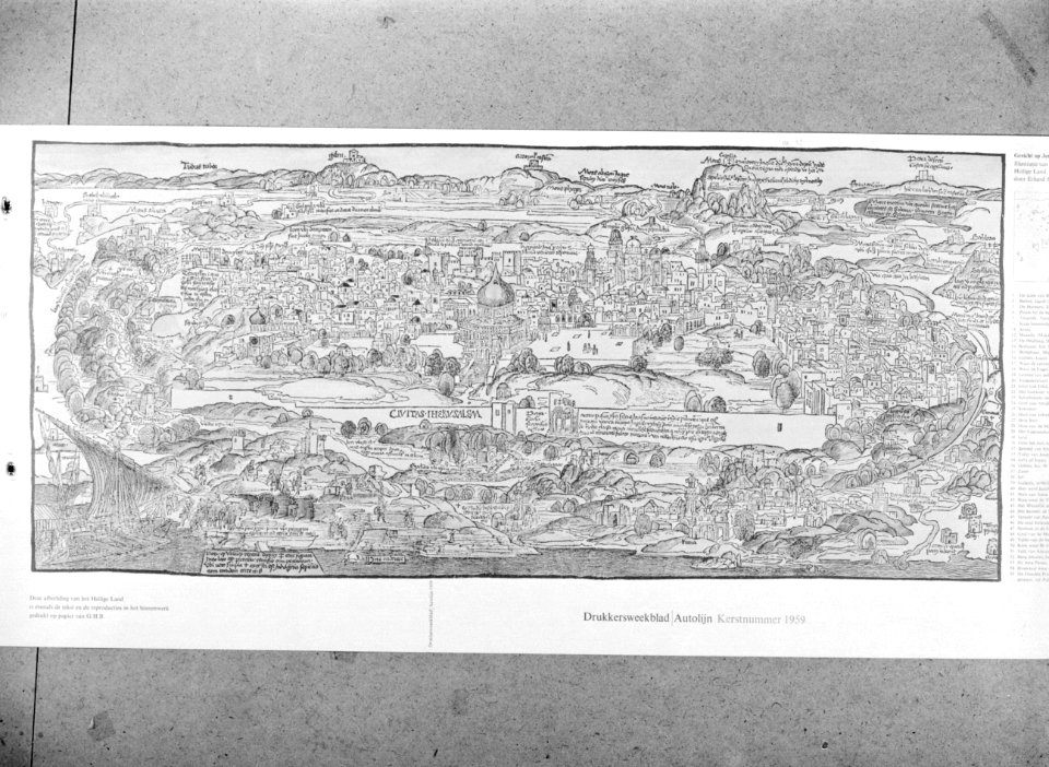 Prent voorstellend de stad Jeruzalem, Bestanddeelnr 255-5181