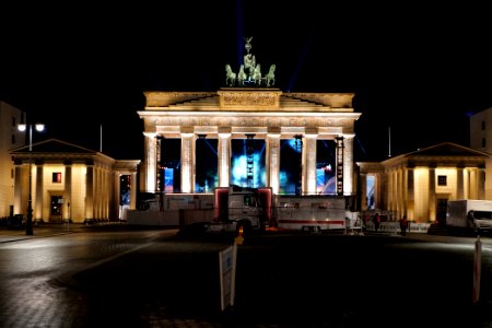 Preparation of ZDF new year TV show at Brandenburg gate 2020-12-30 33