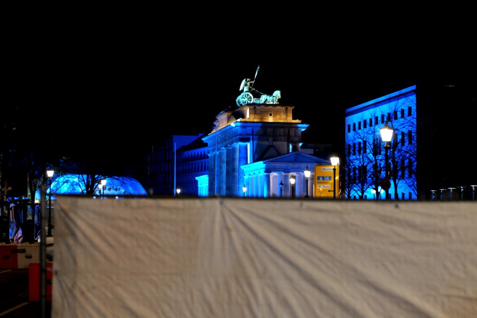 Preparation of ZDF new year TV show at Brandenburg gate 2020-12-30 21