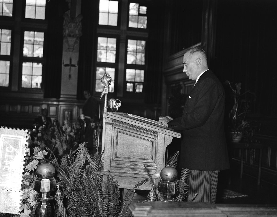 Receptie Gemeentelijke Woningdienst (40 jaar) Amsterdam, Bestanddeelnr 907-3410