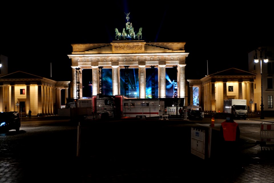 Preparation of ZDF new year TV show at Brandenburg gate 2020-12-30 29