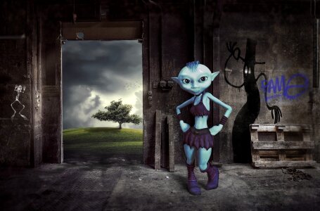 Mystical big eyes gnome