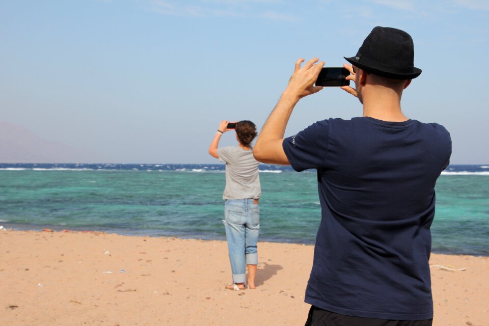 Beach mobile phone photography
