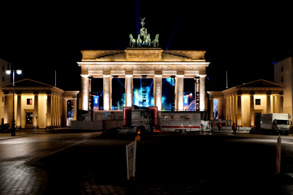 Preparation of ZDF new year TV show at Brandenburg gate 2020-12-30 32