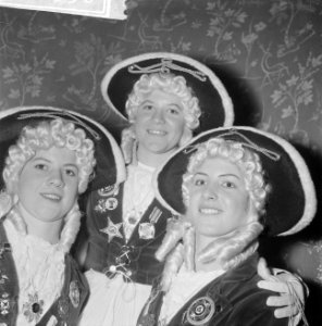 Receptie 80-jarig bestaan Oeteldonkse Carnavalvereniging Duitse carnavalmeisjes, Bestanddeelnr 913-1956