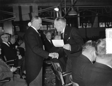 Receptie en vergadering in de RAI te Amsterdam, Bestanddeelnr 907-3966