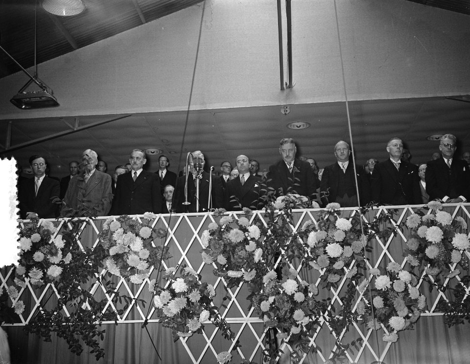 Receptie en vergadering in de RAI te Amsterdam, Bestanddeelnr 907-3967