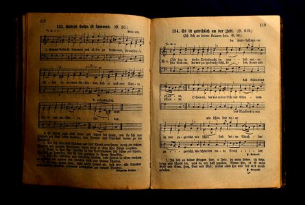 Music old book church photo