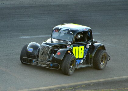 Old car race track photo