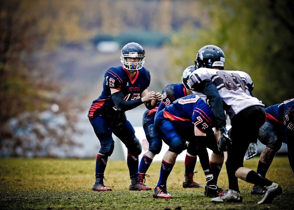 Sport american football field grass