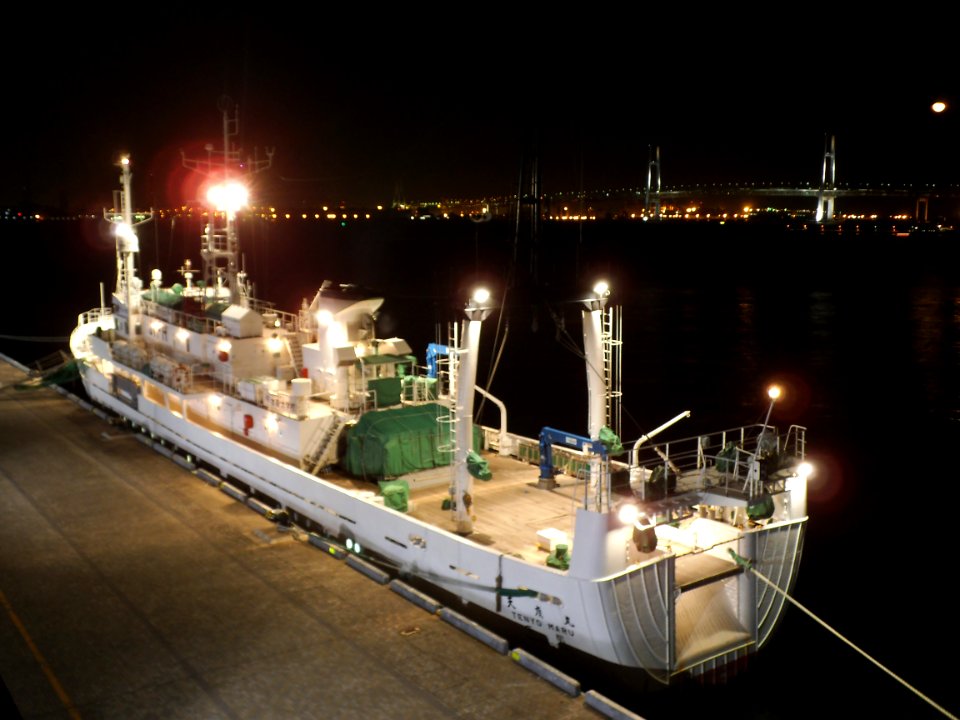 Rear view 2 of Tenyomaru3 a fishery research and training vessel of National Fisheries University
