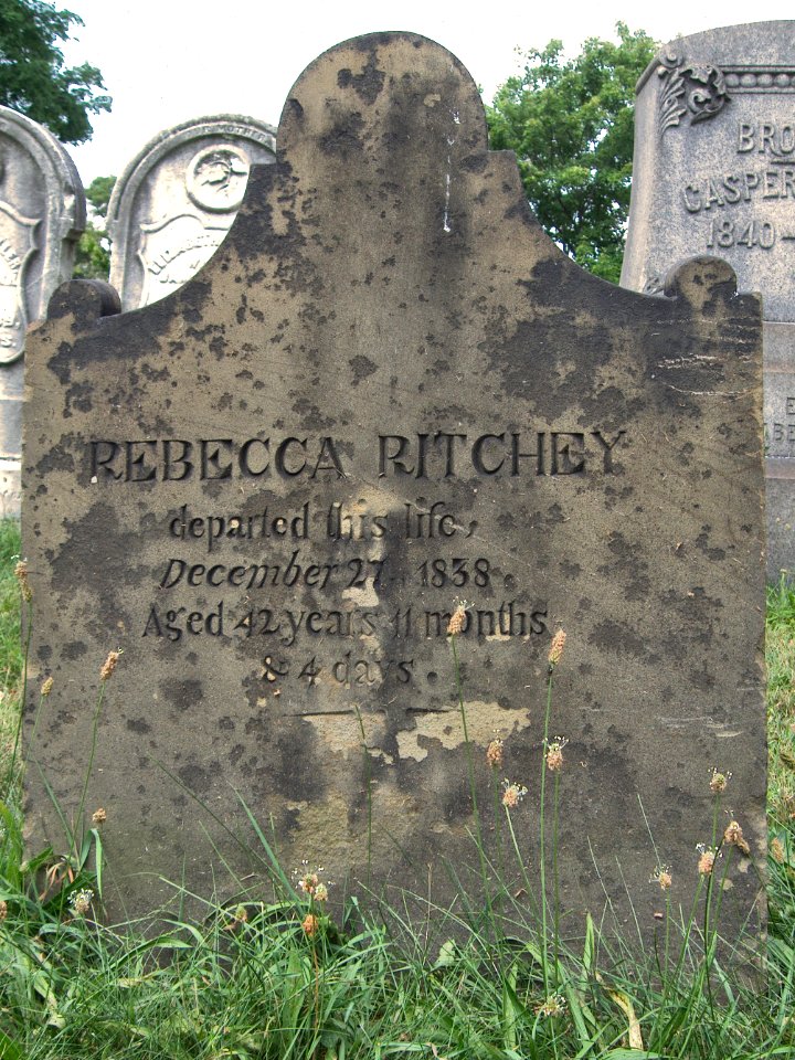 Rebecca Ritchey Tombstone, Hiland Cemetery, 2015-08-17, 01