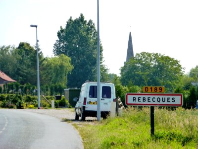Rebecques (Pas-de-Calais, Fr) city limit sign