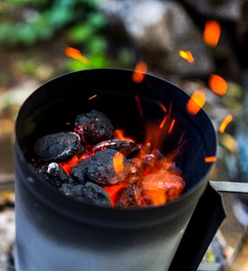 Charcoal fire hot flame