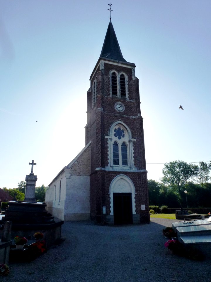 Recques-sur-Hem (Pas-de-Calais) église Saint-Wandrille, la tour