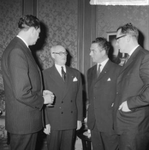 Receptie voor Emile Roche , in hotel de Witte Brug in Den Haag Wim Biesheuvel , , Bestanddeelnr 915-7157