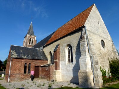 Recques-sur-Hem (Pas-de-Calais) église Saint-Wandrille, extérieur