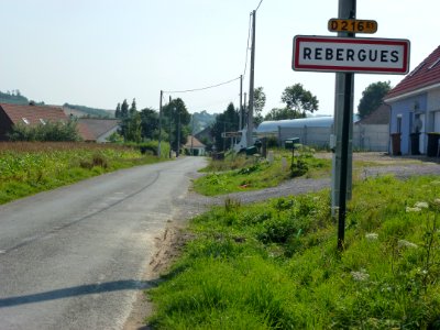 Rebergues (Pas-de-Calais) city limit sign