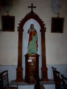 Recques-sur-Hem (Pas-de-Calais) église Saint-Wandrille, statue S.Apolline