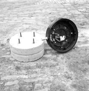 Recreatieterreinen, vliegvelden ed, betoncylinders, Luchthaven Rotterdam, Bestanddeelnr 163-1393