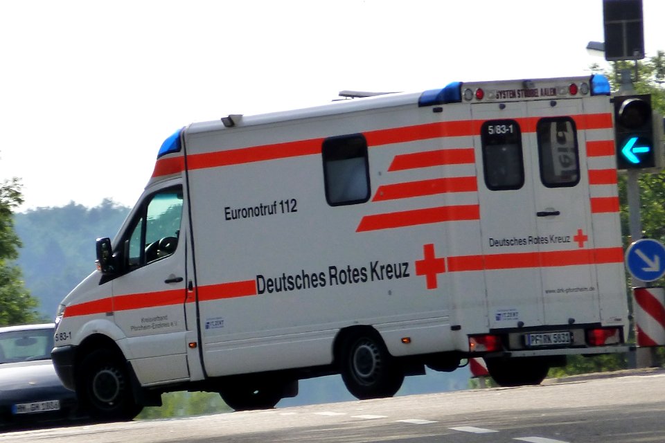 Red cross ambulance in Pforzheim