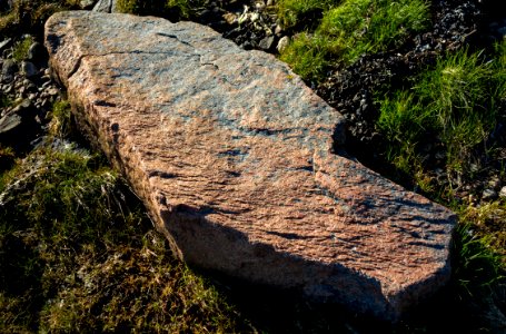 Red granite rock in Norrkila photo