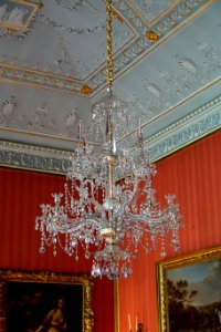 Red Drawing Room chandelier, England, 1790s, cut-glass lead crystal - Shugborough Hall - Staffordshire, England - DSC00348