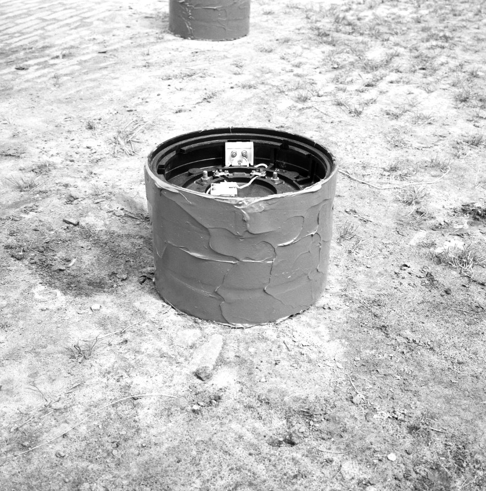 Recreatieterreinen, vliegvelden ed, betoncylinders, lichtelementen, Luchthaven, Bestanddeelnr 163-1397